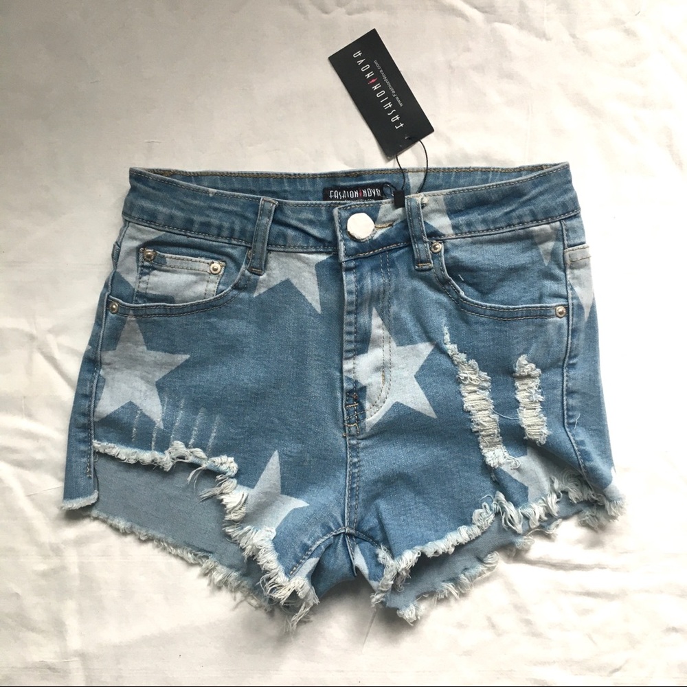 NEW Fashion Nova Certified Denim Distressed Short Shorts - Picture 8 of 11
